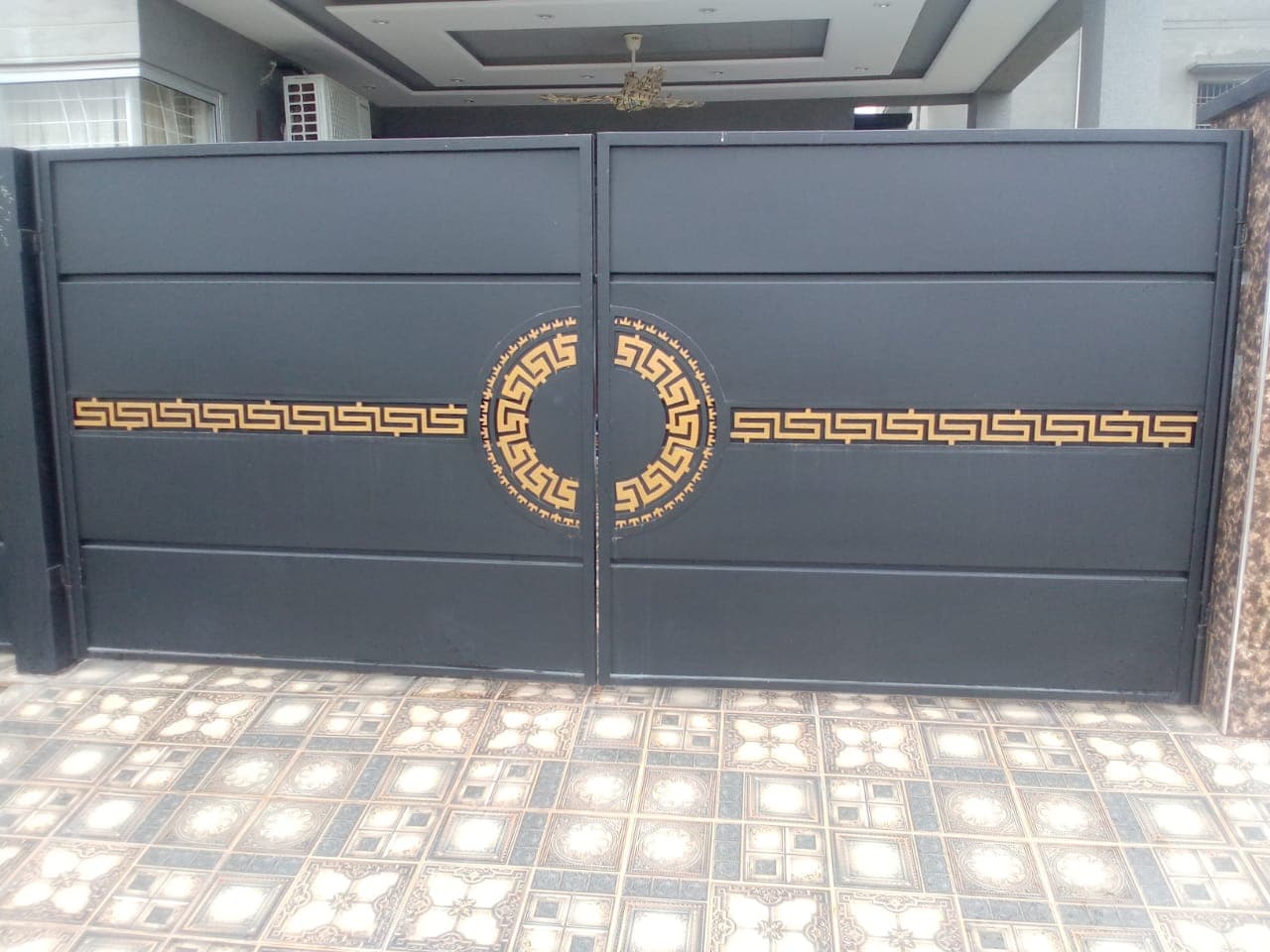 Greek Key Pattern Gate — Iron Gate — Babar Fiber Glass
